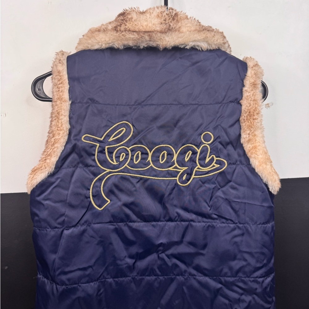 COOGI Y2k puffer vest woman faux fur reversible jacket - Picture 3 of 8